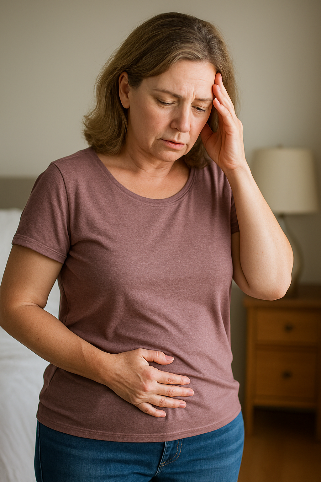 40 year old woman looking sad
